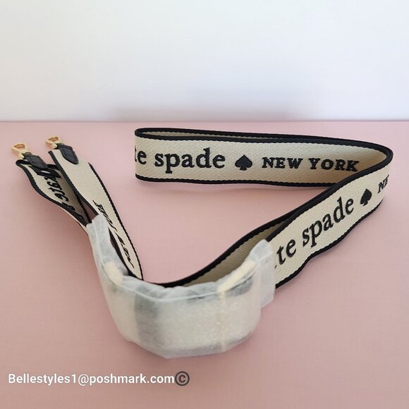 KATE SPADE Webbing Bag Strap with Embroidered Logo- Light Natural color ⭐ - Picture 6 of 16